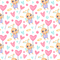 Valentine's Day Bunnies Fabric - ineedfabric.com