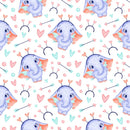 Valentine's Day Elephants Fabric - ineedfabric.com