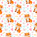 Valentine's Day Foxes Fabric - ineedfabric.com