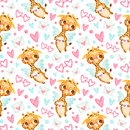Valentine's Day Giraffes Fabric - ineedfabric.com