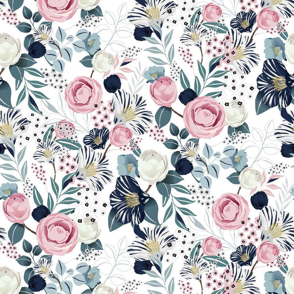 Variety of Spring Flowers Fabric - ineedfabric.com