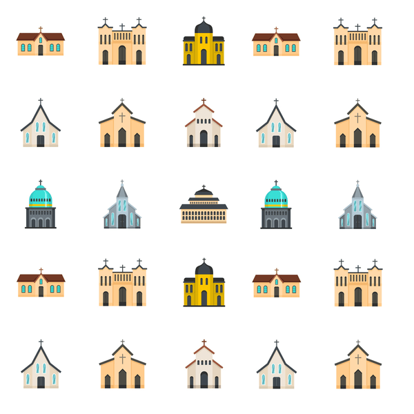 Various Churches Fabric - Multi - ineedfabric.com