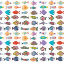 Various Fish Fabric Panel - Multi - ineedfabric.com