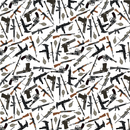 Various Weapons Fabric - White - ineedfabric.com