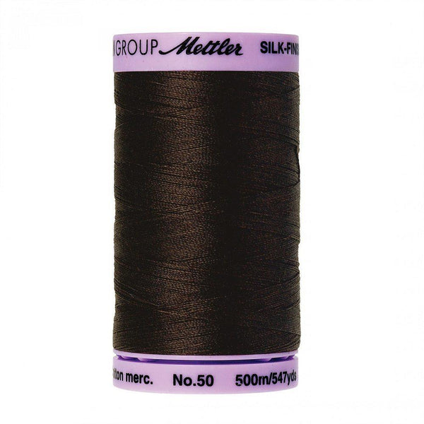 Very Dark Brown Silk-Finish 50wt Solid Cotton Thread - 547yds - ineedfabric.com
