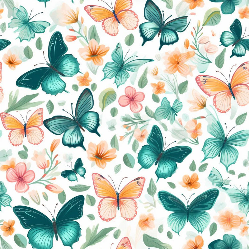 Vibrant Watercolor Butterflies 1 Fabric - ineedfabric.com