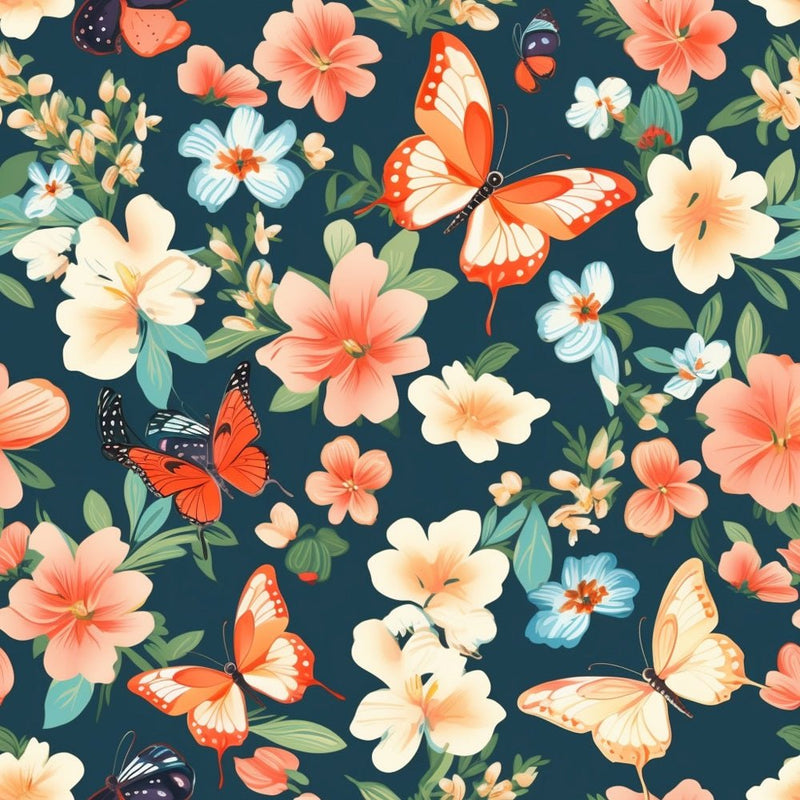 Vibrant Watercolor Butterflies 11 Fabric - ineedfabric.com