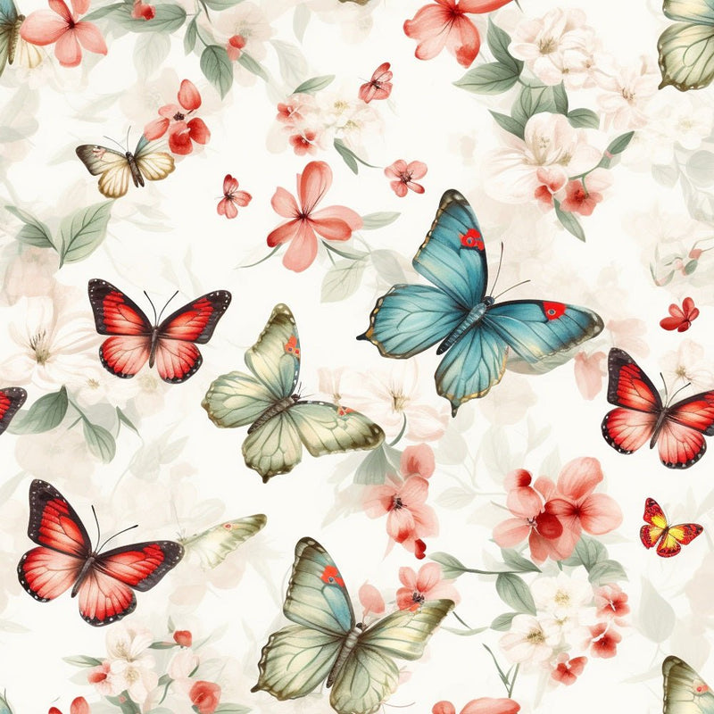 Vibrant Watercolor Butterflies 2 Fabric - ineedfabric.com