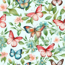 Vibrant Watercolor Butterflies 3 Fabric - ineedfabric.com