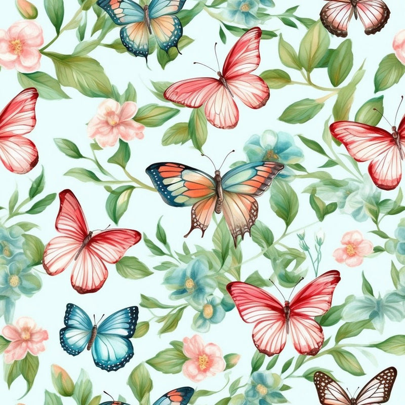 Vibrant Watercolor Butterflies 3 Fabric - ineedfabric.com