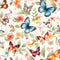 Vibrant Watercolor Butterflies 4 Fabric - ineedfabric.com