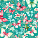 Vibrant Watercolor Butterflies 5 Fabric - ineedfabric.com