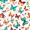 Vibrant Watercolor Butterflies 7 Fabric - ineedfabric.com