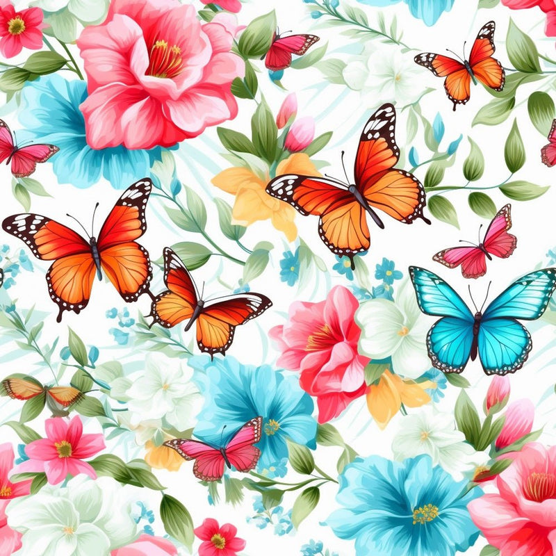 Vibrant Watercolor Butterflies 9 Fabric - ineedfabric.com