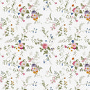Victorian Floral Fabric - White - ineedfabric.com