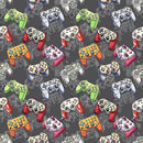 Video Game Controller Fabric - Grey - ineedfabric.com