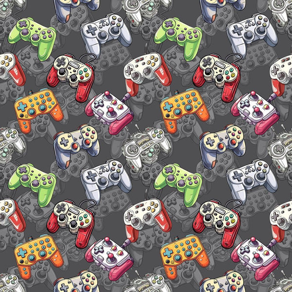 Video Game Controller Fabric - Grey - ineedfabric.com