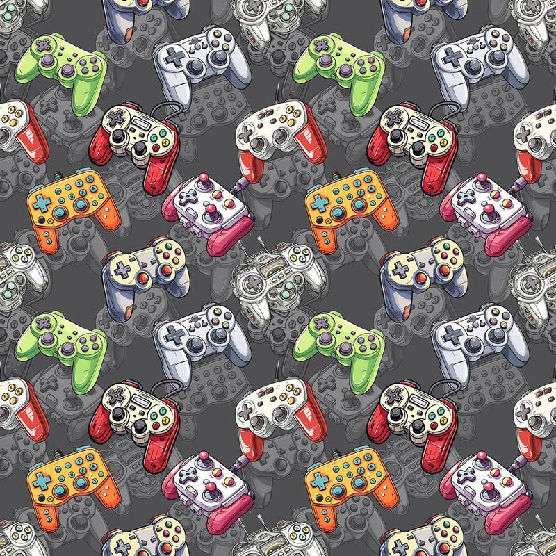 Video Game Controller Fabric - Grey - ineedfabric.com