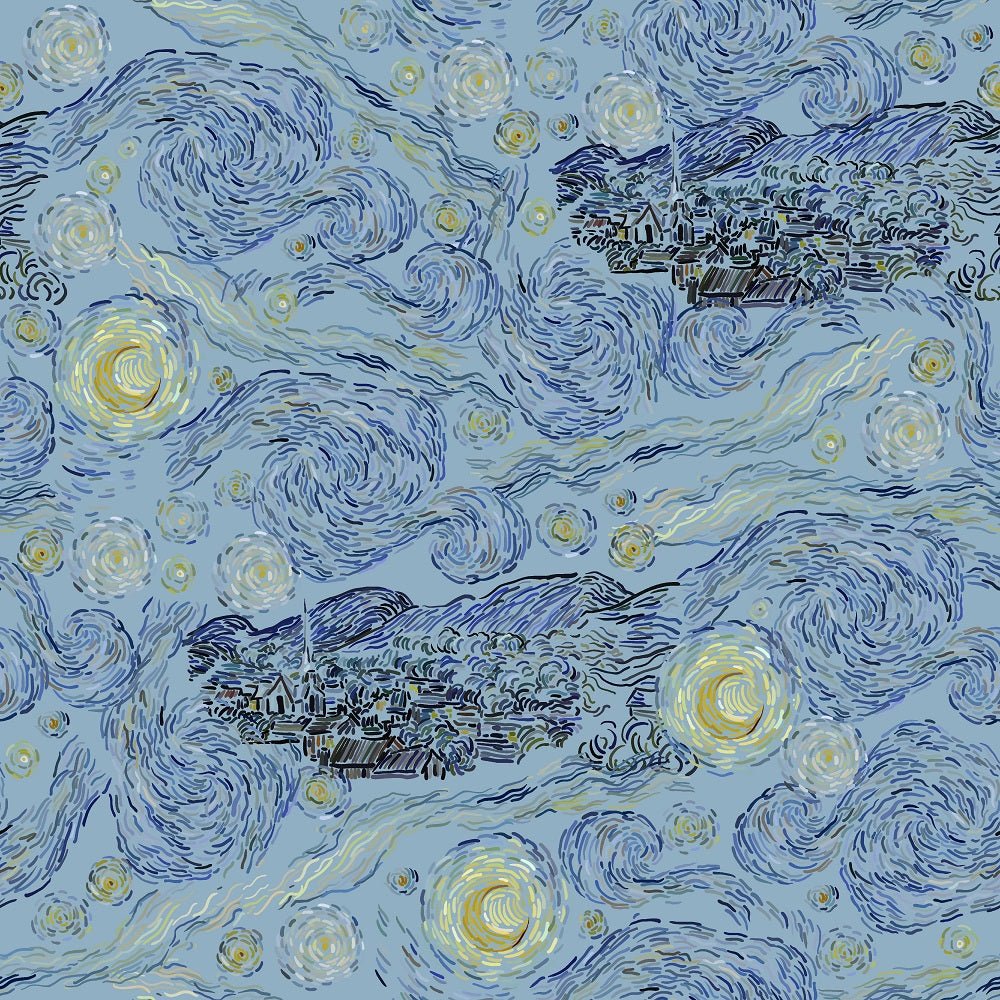 Fabric Panel Vincent Van Gogh 53. for Sewing, Patchwork, Quilting