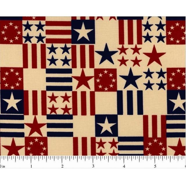Vintage American Flag Fabric - ineedfabric.com