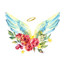 Vintage Angel Wings With Halo Fabric Panel - ineedfabric.com