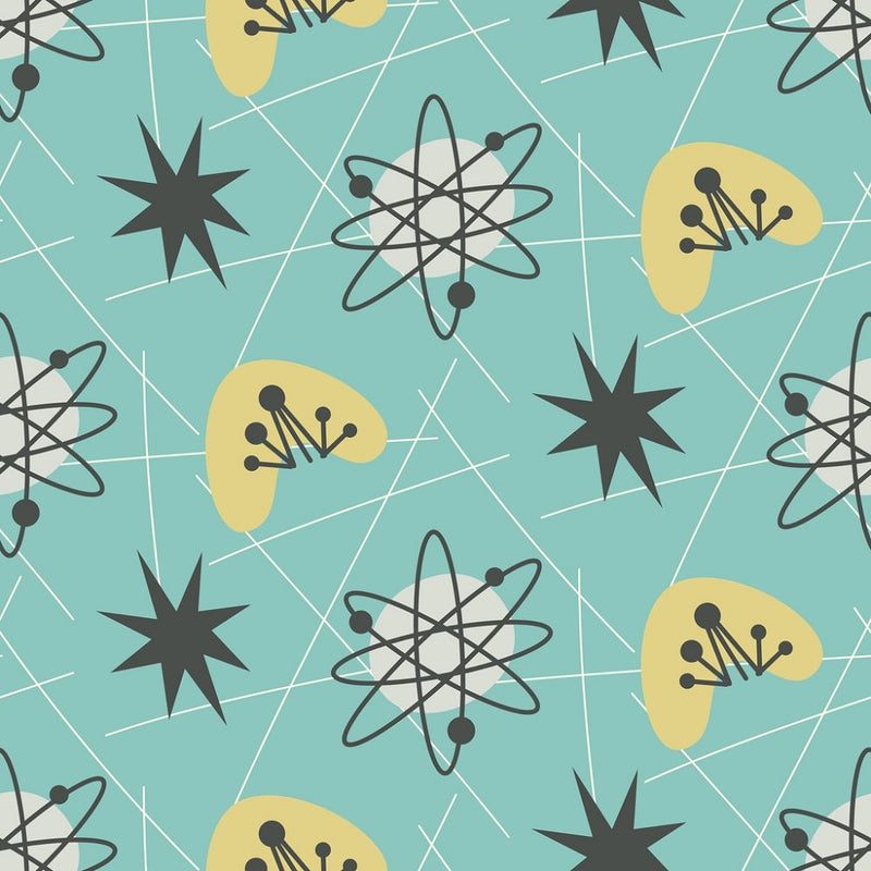 Vintage Atomic Pattern Fabric - ineedfabric.com