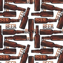 Vintage Beer Bottle Fabric - Brown - ineedfabric.com