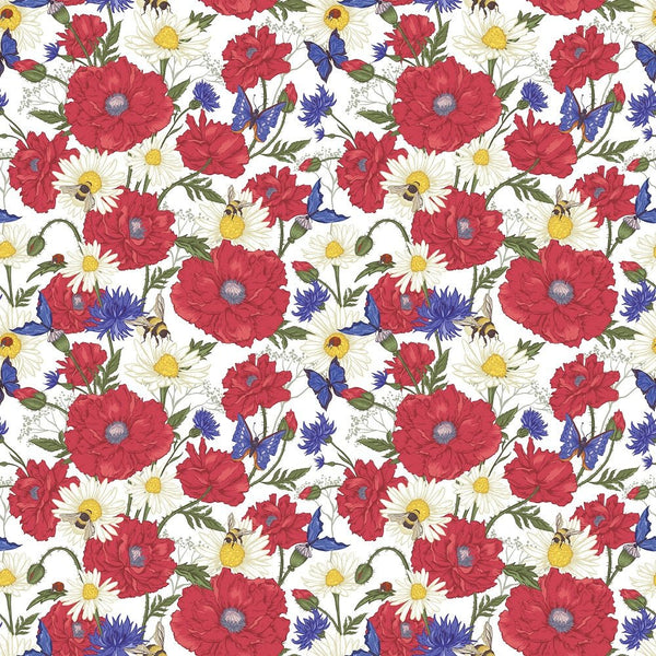 Vintage Bees & Blooms Fabric - ineedfabric.com