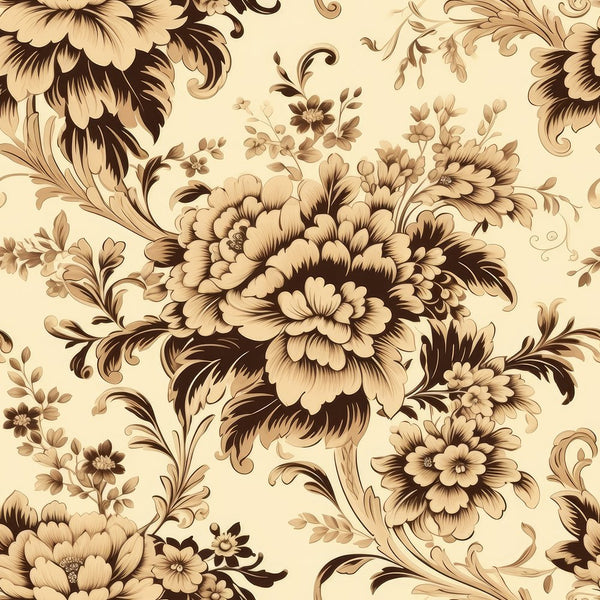 Vintage Beige Damask Pattern 2 Fabric - ineedfabric.com