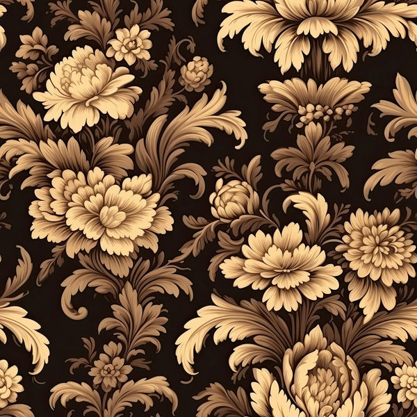 Vintage Beige Damask Pattern 4 Fabric - ineedfabric.com