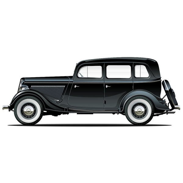 Vintage Black Car Fabric Panel - ineedfabric.com