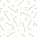 Vintage Candy Cane and Snowflakes Tone on Tone Fabric - ineedfabric.com