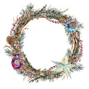 Vintage Christmas Wreath Fabric Panel - ineedfabric.com