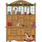 Vintage Cupboard Christmas Advent Calendar Fabric Panel - Brown - ineedfabric.com