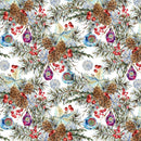 Vintage Fir Branches & Ornaments Fabric - ineedfabric.com
