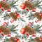 Vintage Fir Branches & Red Apples Fabric - ineedfabric.com