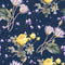 Vintage Floral Dreams Summer Dream Fabric - Dark Purple - ineedfabric.com
