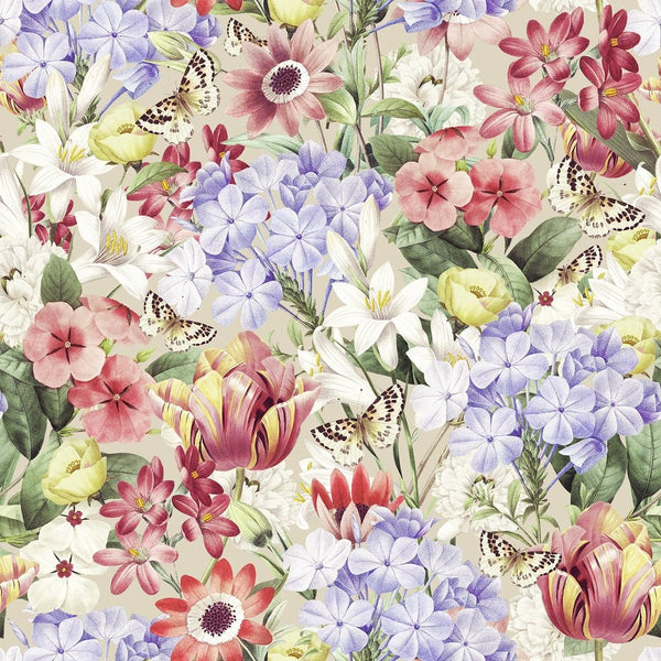 Vintage Floral Dreams Sunny Morning Fabric - Tan - ineedfabric.com