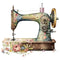 Vintage & Floral Sewing Machine 2 Fabric Panel - ineedfabric.com
