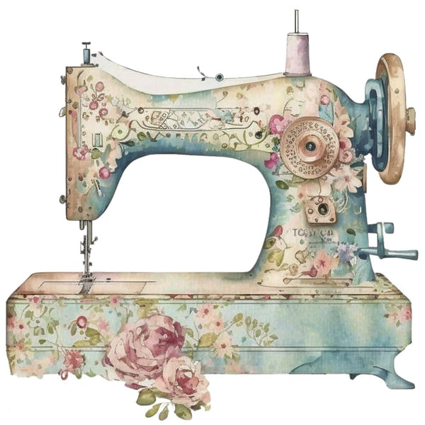 Vintage & Floral Sewing Machine 3 Fabric Panel - ineedfabric.com