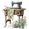 Vintage & Floral Sewing Machine 8 Fabric Panel - ineedfabric.com