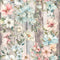 Vintage Florals on Wood Planks 17 Fabric - ineedfabric.com
