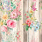 Vintage Florals on Wood Planks 5 Fabric - ineedfabric.com