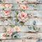 Vintage Florals on Wood Planks 9 Fabric - ineedfabric.com