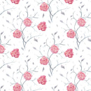 Vintage Hand Drawn Roses Fabric - ineedfabric.com