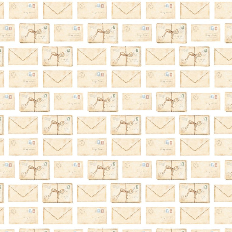 Vintage Letters Fabric - Beige - ineedfabric.com