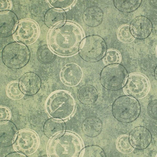 Vintage Odometer Toss Fabric - Green - ineedfabric.com