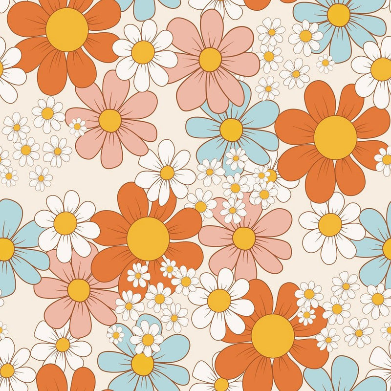 Vintage Retro Floral Fabric - ineedfabric.com