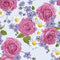 Vintage Rose With Chamomile Fabric - Blue - ineedfabric.com