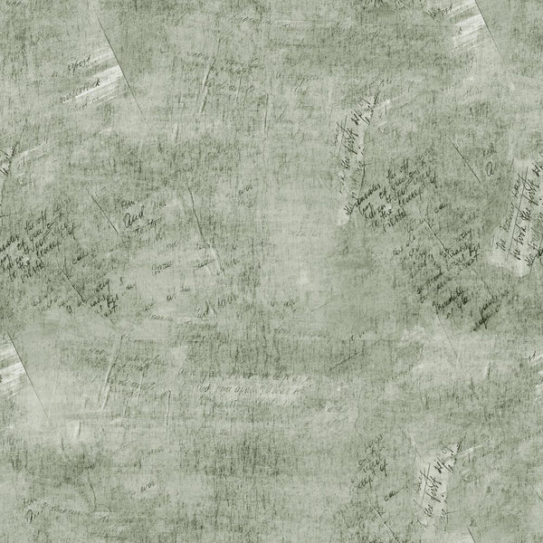 Vintage Script Fabric - Chalet Green - ineedfabric.com